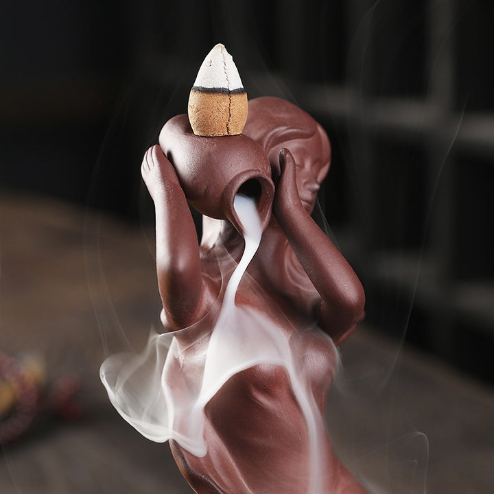 Artistic Woman Figurine Incense Holder