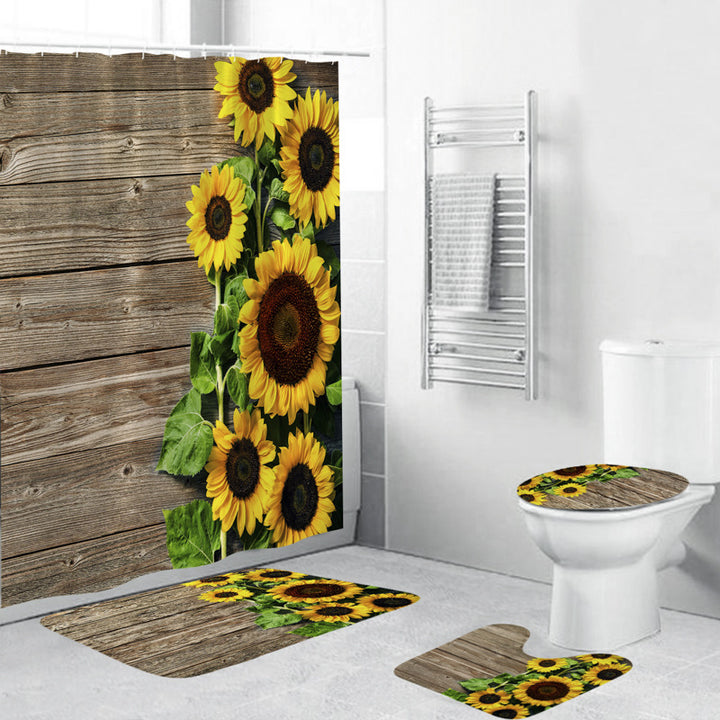 Floral Decorative Shower Curtain Bowlift