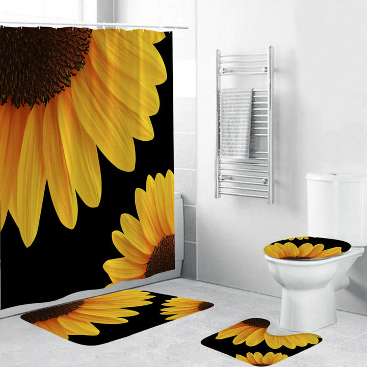 Floral Decorative Shower Curtain Bowlift