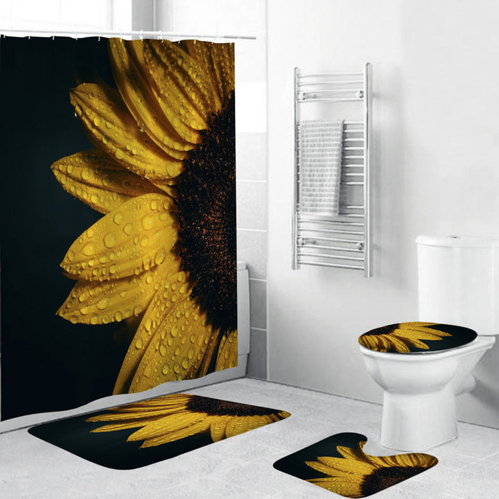 Floral Shower Curtain and Mat Set Bowlift