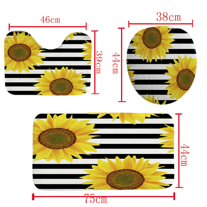 Floral Shower Curtain and Mat Set Bowlift