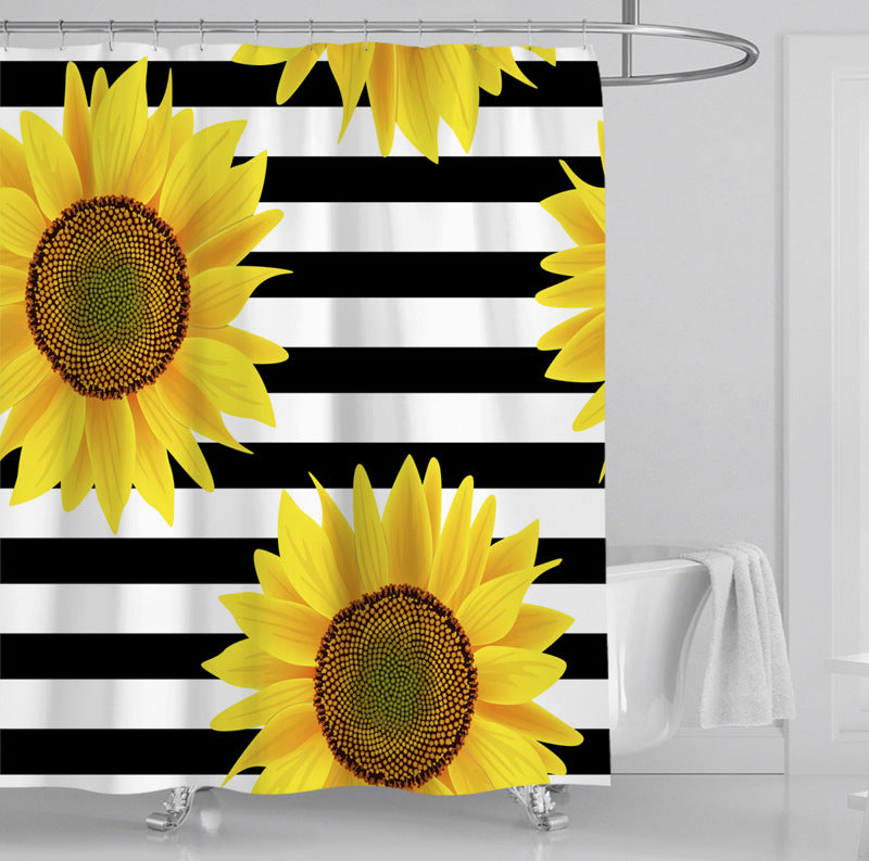 Floral Decorative Shower Curtain Bowlift