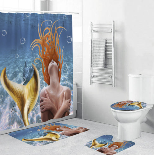 Artistic Mermaid-Themed Bathroom Set Bowlift