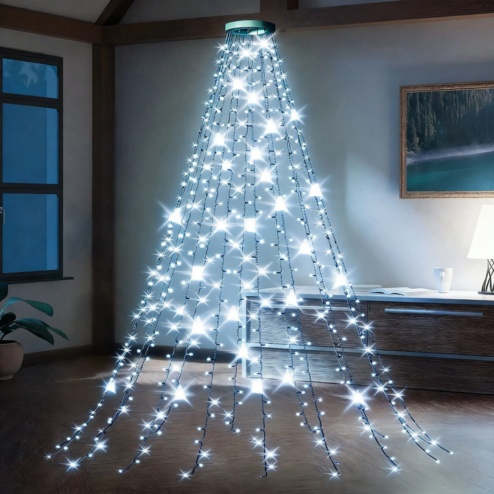 LED Christmas Tree Light String with Star, Various Lengths