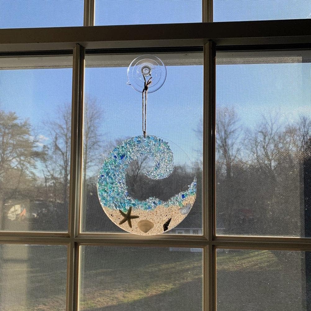 BowLift | Ocean glass sun catcher - Ocean-breaking wave beach ornament