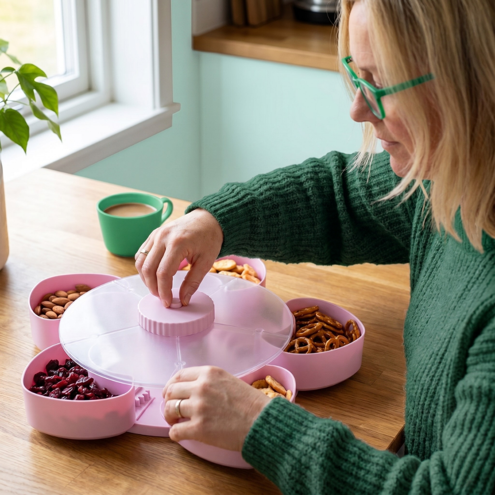 ServeSpin rotating tray with compartments | Bowlift