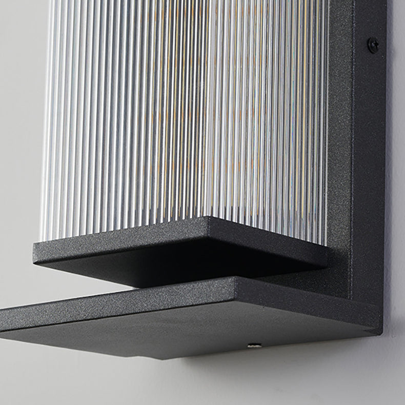 Modern Minimalist Waterproof Rectangular Stainless Steel Acrylic LED Wall Sconce Lamp For Outdoor Patio | Bowlift