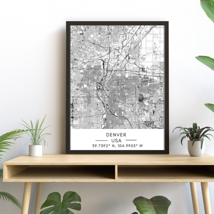 Denver City Map - Canvas Wall Art Painting | Bowlift