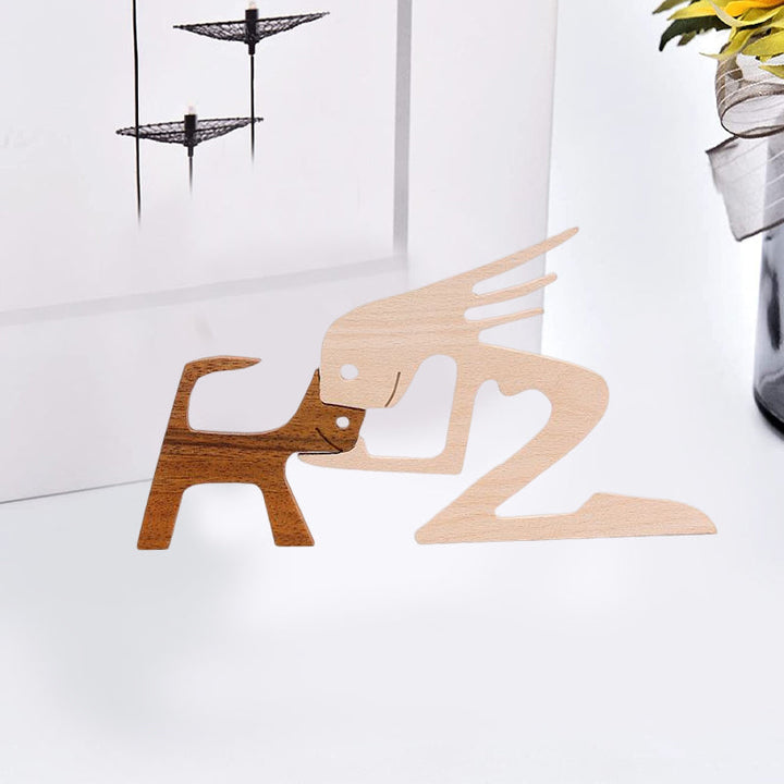 Gift For Pet Lovers - Wood Sculpture Table Ornaments - The Love Between You And Your Fur-Friend | Bowlift