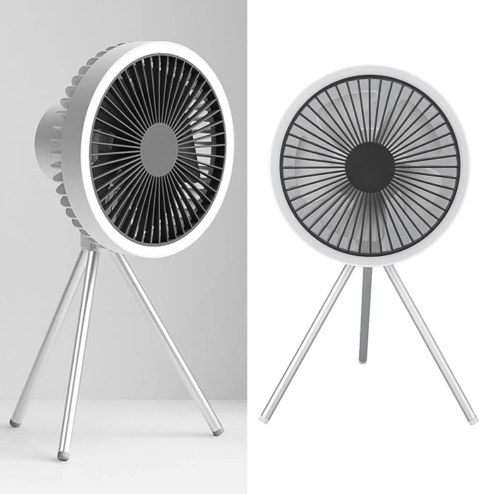 Rechargeable 10,000mAh Camping Fan with LED Lighting and Power Bank | Bowlift