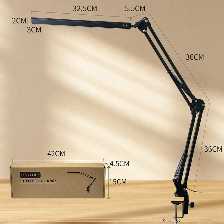 LED clamp lamp with flexible arm