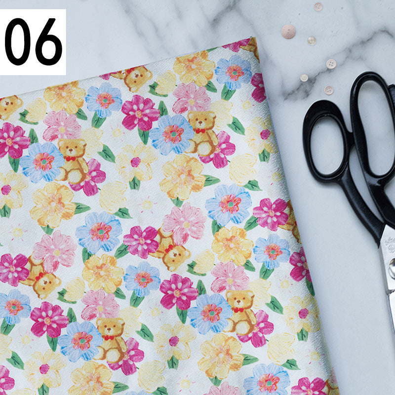 Cotton fabric with teddy bear motifs