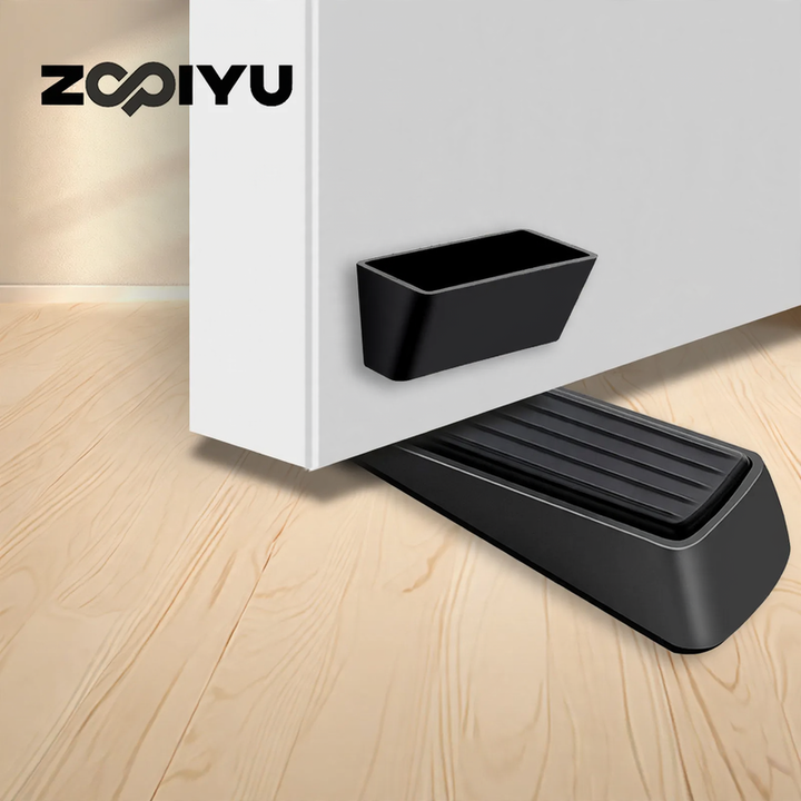 Doorstop with spring, non-slip