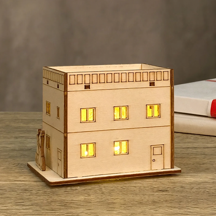 Decorative wooden Christmas light house to customize