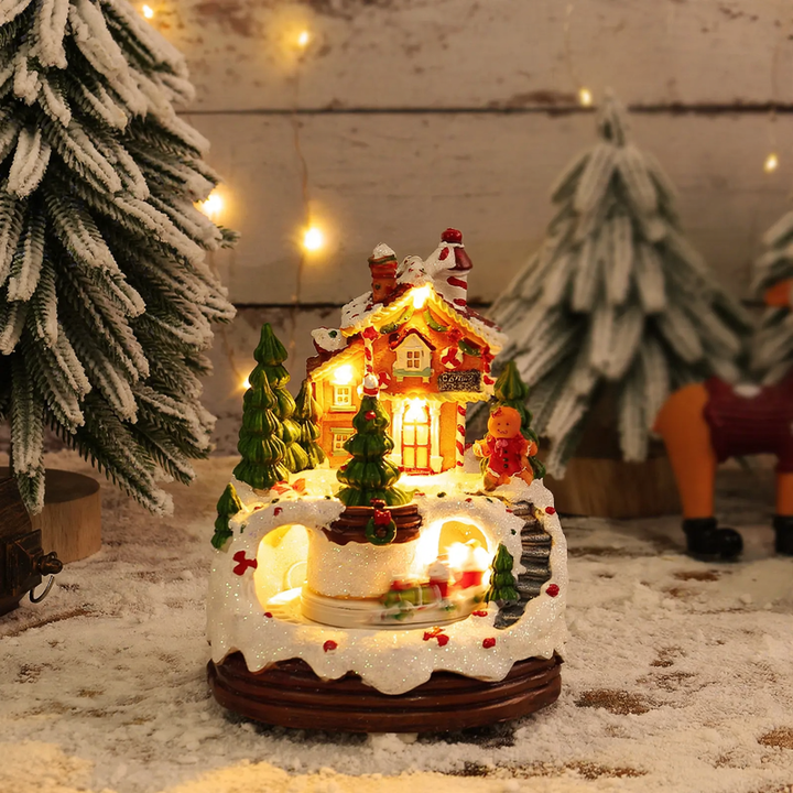 Illuminated music house with night light function