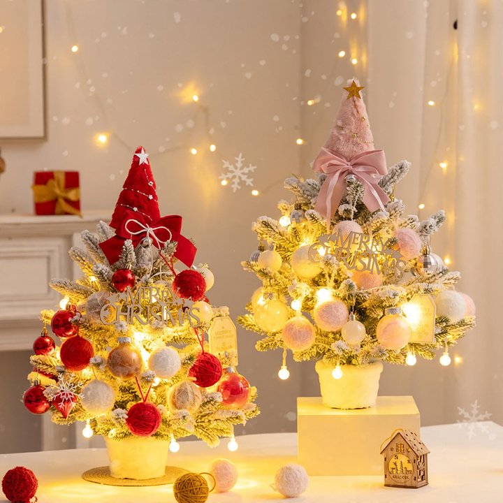 Mini Christmas tree with snow effect