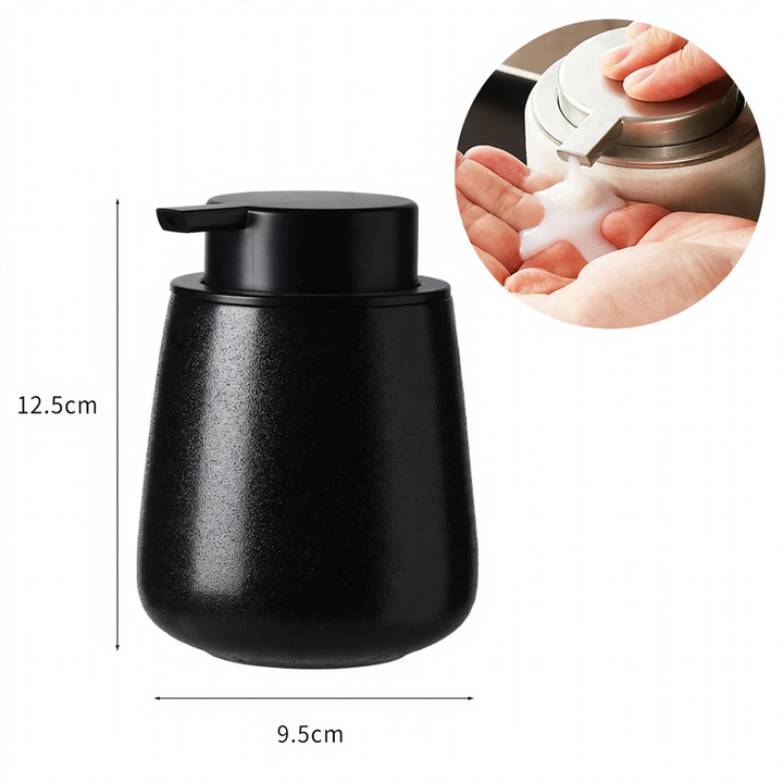 Ceramic soap dispenser with pump