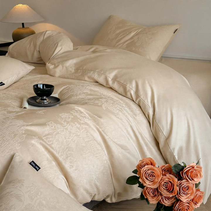 Cotton bedding set, long pile, floral pattern