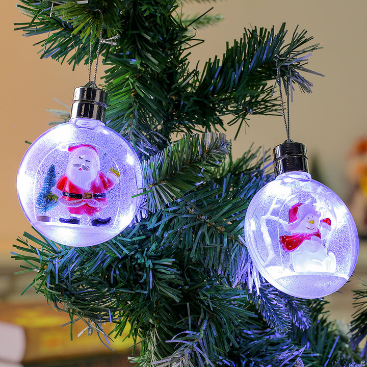 Decorative, illuminated Christmas bauble for hanging