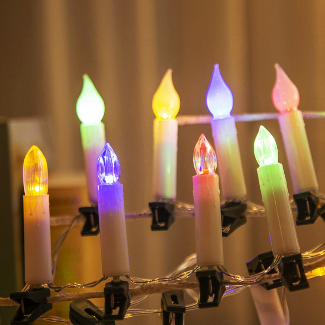 LED string lights with candle clips