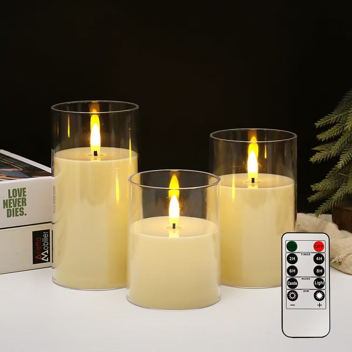 LED stub candles with flicker effect