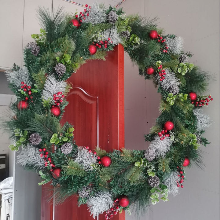 Christmas wreath with lighting for festive decoration