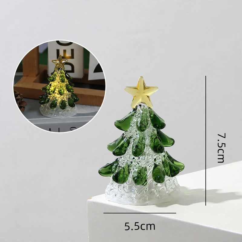Handcrafted Glass Christmas Tree Night Light