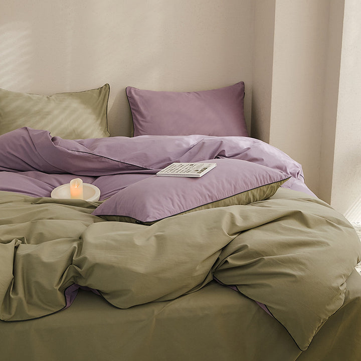 Nordic cotton bedding set, brushed, solid color