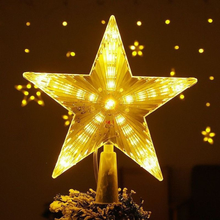 Illuminated Christmas tree topper with lighting modes