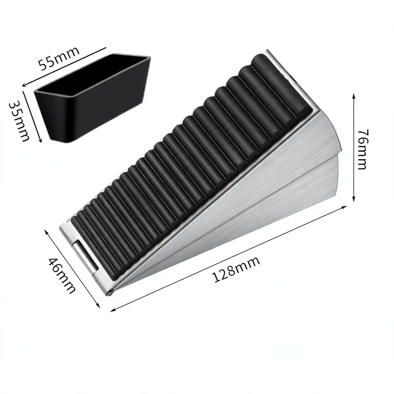 Doorstop with spring, non-slip