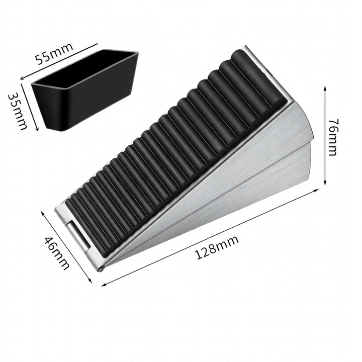 Doorstop with spring, non-slip