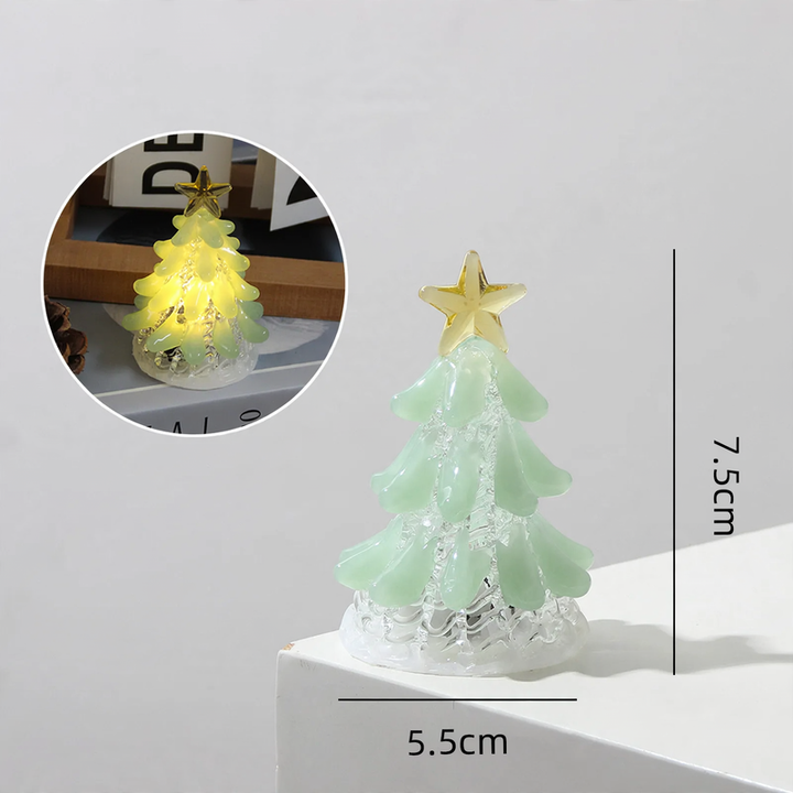 Handcrafted Glass Christmas Tree Night Light
