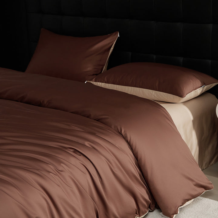 Long-staple cotton bedding, 4-piece, solid colors