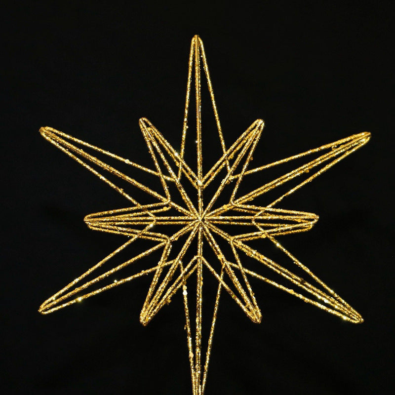 Illuminated Christmas tree star made of iron, 25x33 cm