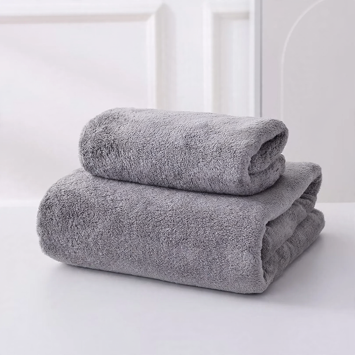 Coral fleece towel and bath towel set