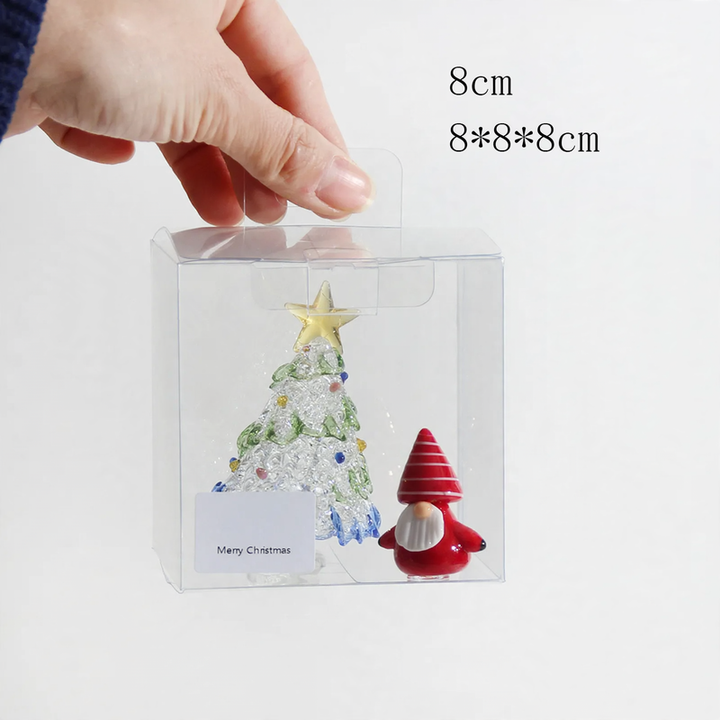 Glass Christmas tree, 8.5 cm, handcrafted decoration