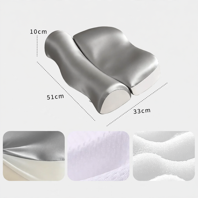 Neck support pillow made of memory foam, B-shape