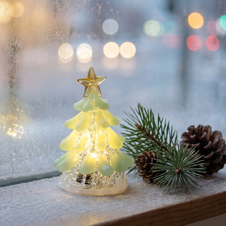 Handcrafted Glass Christmas Tree Night Light