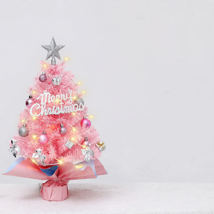 Mini Christmas tree, 45 cm or 60 cm, Pink