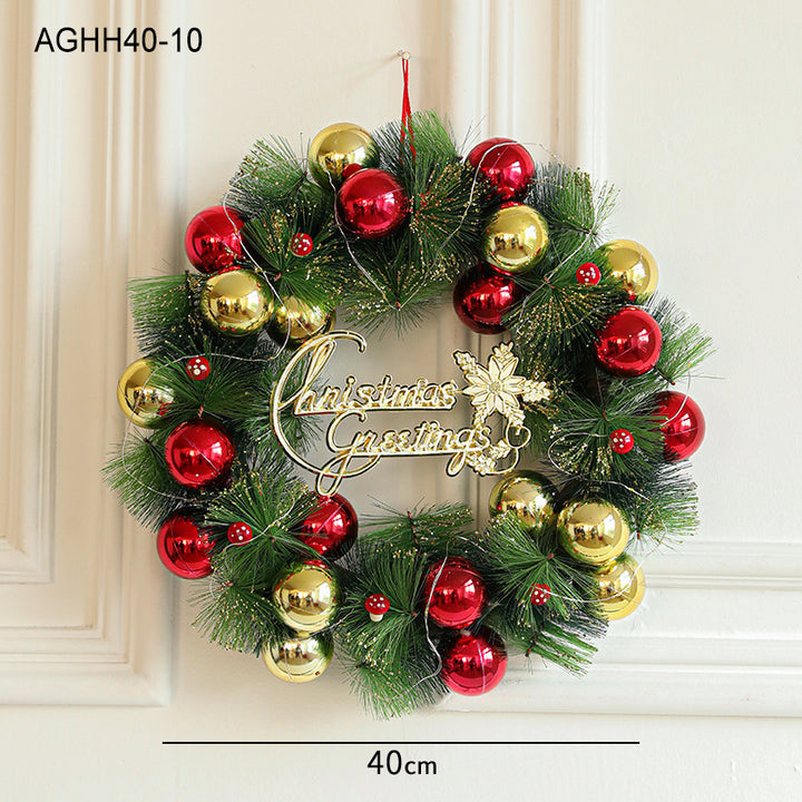 Christmas wreath with lighting, PVC, various designs