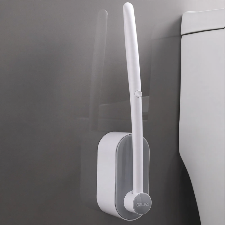Disposable toilet brush with long handle