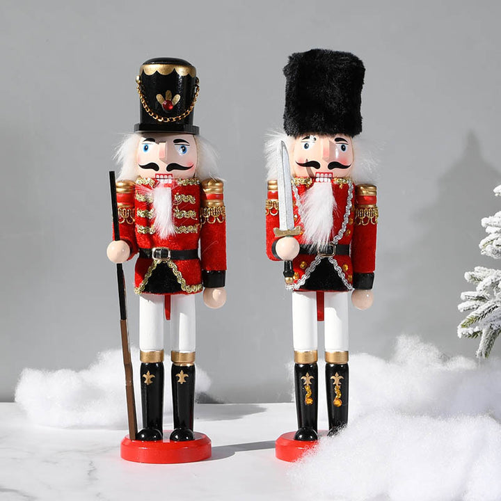 Classic nutcracker figure made of wood for festive decoration