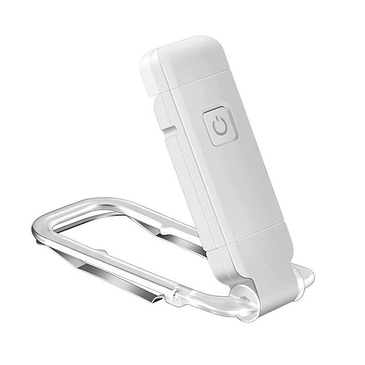 Portable LED clip light, USB rechargeable, foldable