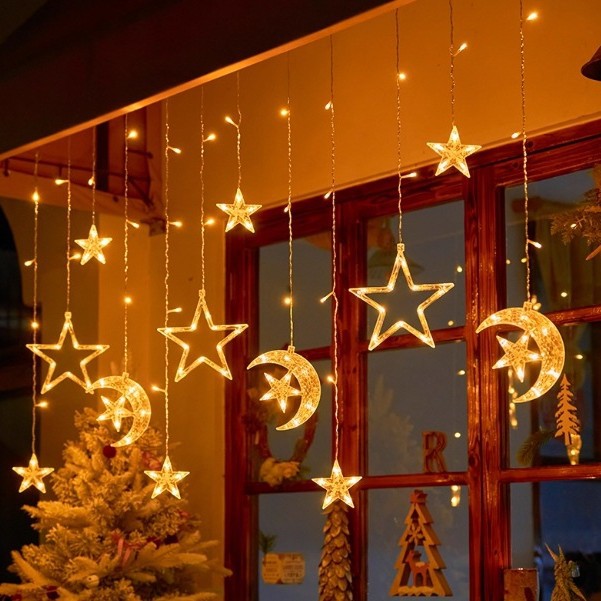 LED Star and Moon Light Curtain for Festive Decoration