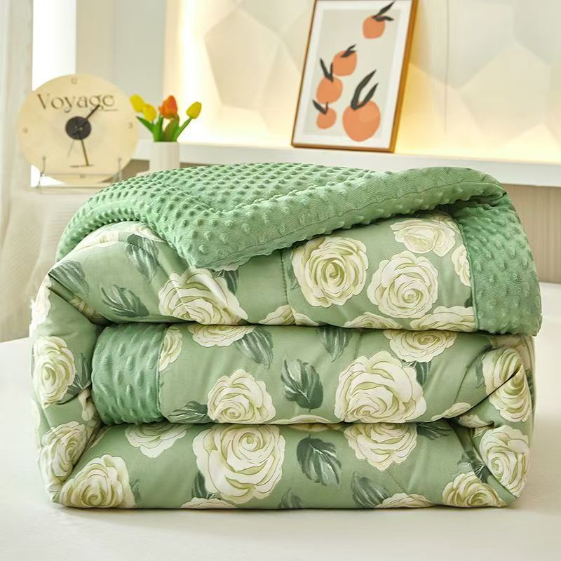 Double-sided cotton duvet with printed pattern