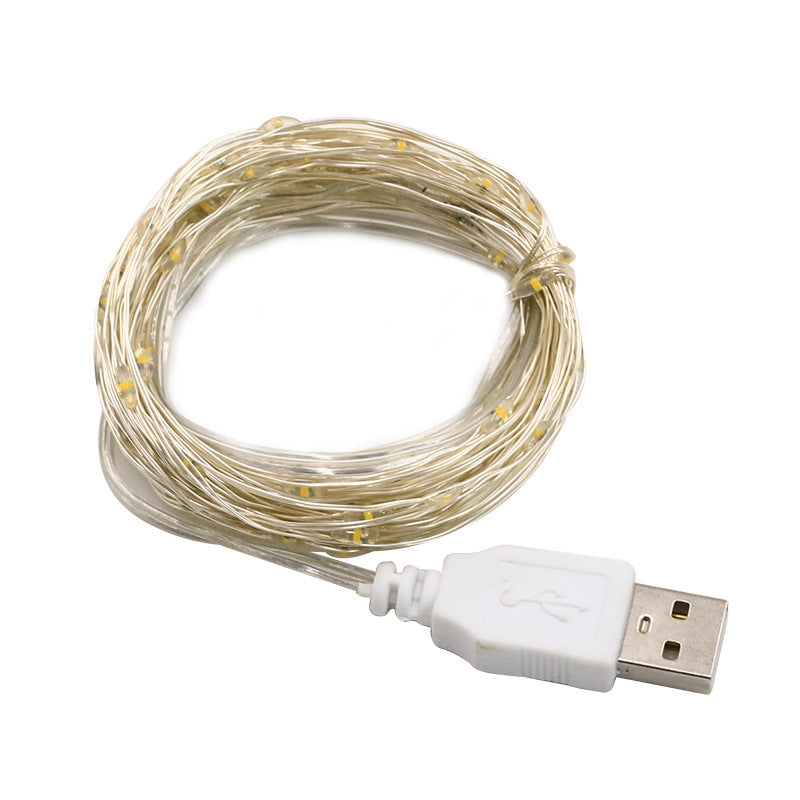 LED copper wire light string with USB connection