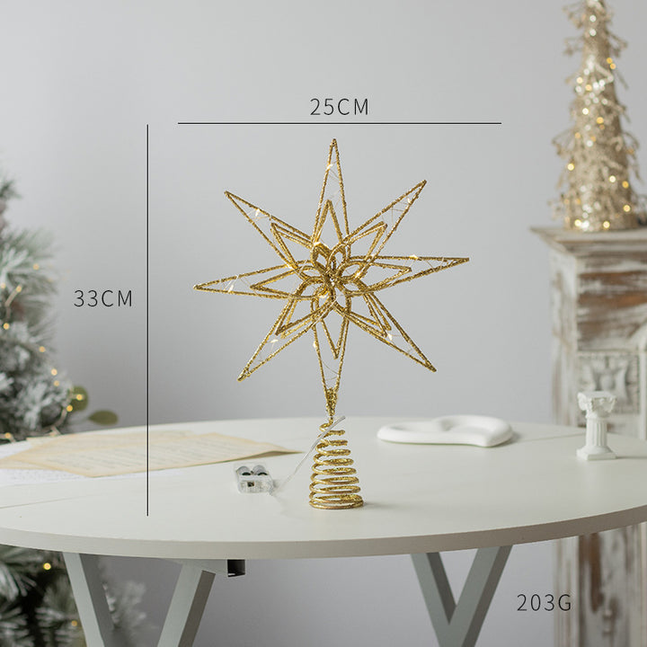Illuminated Christmas tree top star made of iron