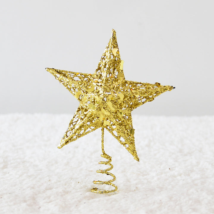 Christmas tree star topper made of iron with glitter