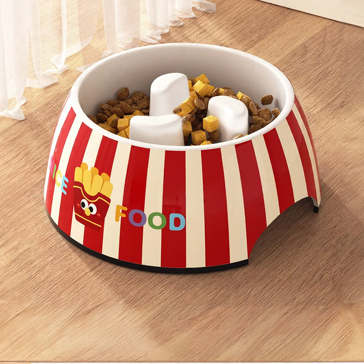 Double bowl with inclined position for dogs and cats