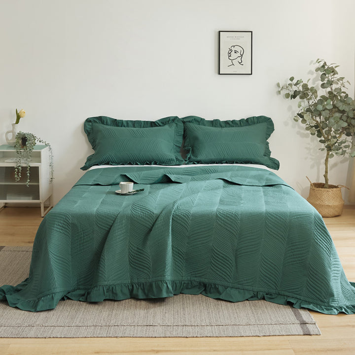 Cotton bedspread, 3-piece, quilted